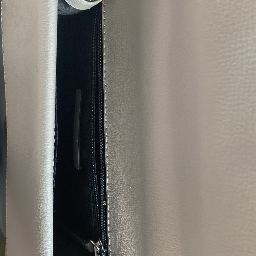 Black/Grey Michael Kors Leather Satchel. L 9 1/2” W 3 1/4” H 7” - Picture 4 of 7